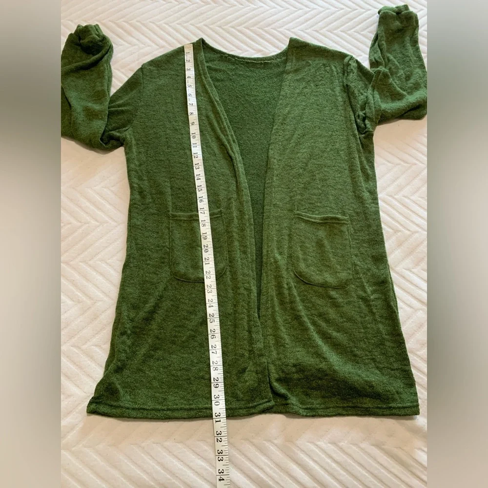 Women's Forest‎ Green Open-Front Cardigan Sweater Size XL Academia Preppy Casual